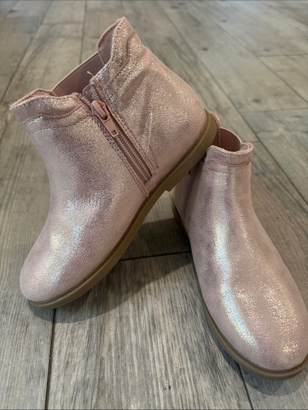 Harper Canyon Shimmery Pink Ankle Boots for Kids